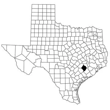 Map of Colorado County in Texas state on white background. single County ma.. Stock Illustration