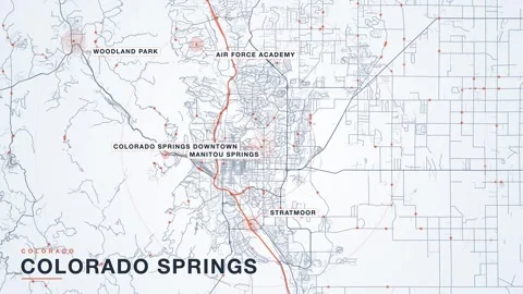Map of Colorado Springs Video stock 340889090