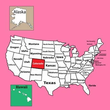 Map Colorado U.S. State Location Map.Vector illustration Ilustração Stock