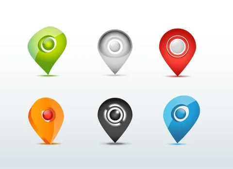 Map communication icon set vector illustration Stockillustratie