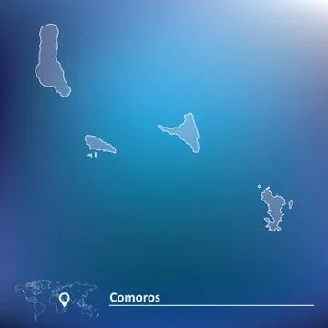 Map of Comoros Illustrazione stock