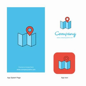 Map  Company Logo App Icon and Splash Page Design. Creative Business App Desi Stock Illustration
