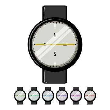 Map compass cartoon vector graphic Stock Illustration