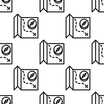 Map with compass seamless pattern vector illustration イラスト素材