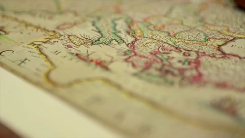 Map Compass Tool Stock Footage 81196796