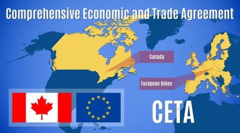 Map of the comprehensive Economic and Trade Agreement (CETA) Stock-Illustration