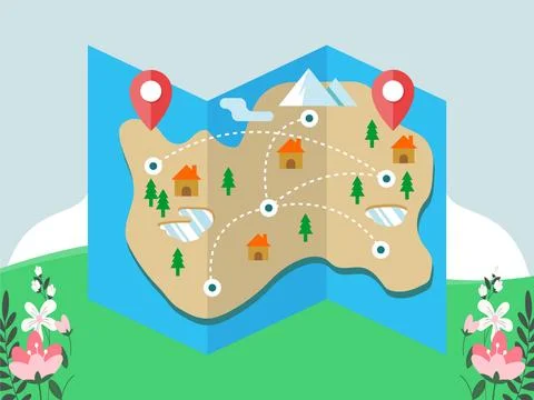 Map Concept Illustration Stock Illustration