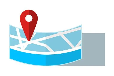 Map concept with location pin, place pin pointer with city map logo icon. Illustrazione stock