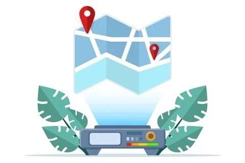 Map concept with location pin, place pin pointer with city map logo icon. Stockillustratie