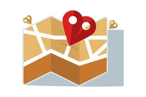 Map concept with location pin, place pin pointer with city map logo icon. Illustrazione stock