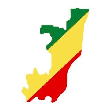 Map of Congo - flag Stock Illustration