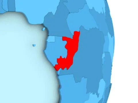 Map of Congo in red Stock Illustration