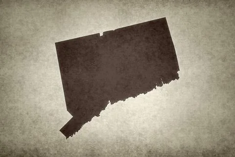 Map of Connecticut on a paper Stock Illustration