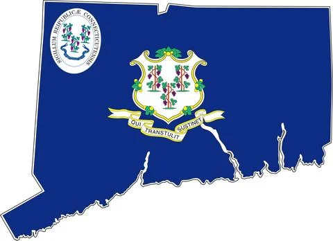 Map of Connecticut State USA Stock Illustration