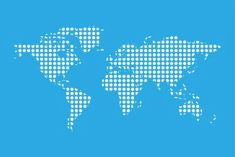 Map consisting of circle on blue background Stock Illustration