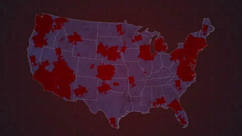 Map Contagion USA. 스톡 동영상 129077870