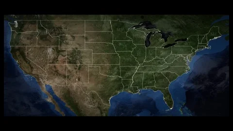 Map of the Continental United States 動画素材 343709448