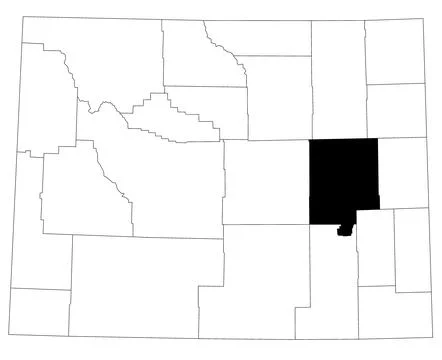 Map of Converse County in Wyoming state on white background. single County .. Stock Illustration