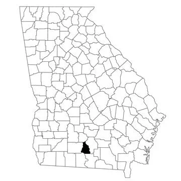 Map of Cook County in Georgia state on white background. single County map .. Stock Illustration