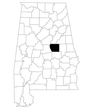 Map of coosa County in Alabama state on white backround. single County map .. Stock Illustration