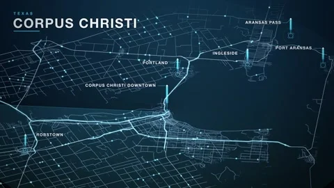 Map of Corpus Christi Stock Footage 340889460