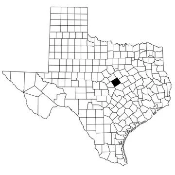 Map of coryell County in Texas state on white background. single County map.. Stock Illustration