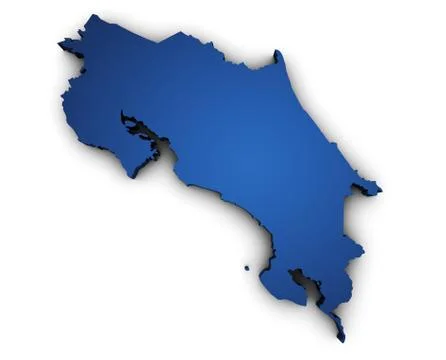 Map of costa rica 3d shape Stock Illustration
