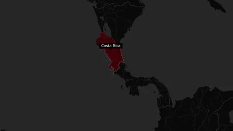Map OF Costa Rica Stock Footage 294086169