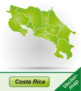 Map of costa-rica Stock Illustration