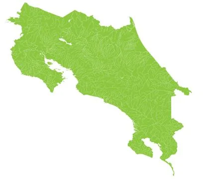 Map of Costa Rica Stock Illustration
