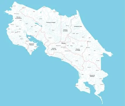 Map of Costa Rica Stock Illustration