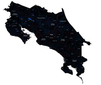 Map of Costa Rica Illustrazione stock