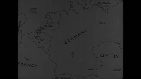 Map of countries surrounding Germany Stock Footage 43321449