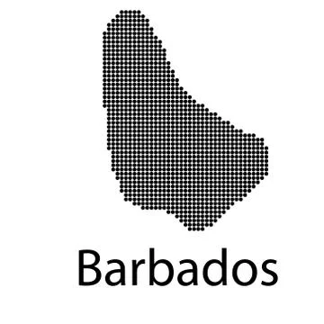 A Map of the country of Barbados Stock Illustration