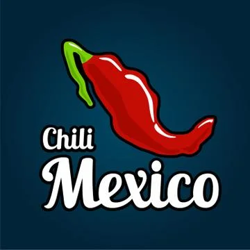 Map of the country of Mexico as chili peppers. Vector Illustration for menu.. Stock Illustration