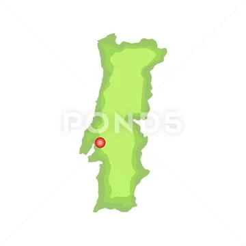 Map Of The Country Portuguese Famous Symbol Stock Illustration