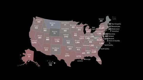 Map of the COVID-19 coronavirus in the United States. Stock Footage