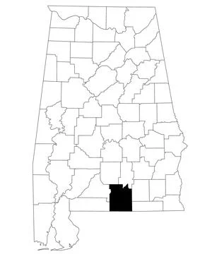 Map of Covington County in Alabama state on white backround. single County .. Stock Illustration