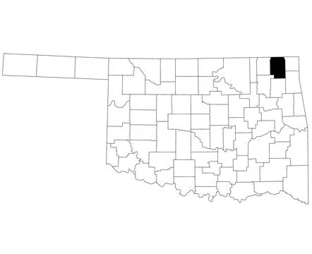 Map of Craig County in Oklahoma state on white background. single County ma.. Stock Illustration