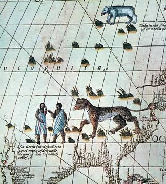  Map created by John Cabot, a Venetian navigator and explorer, who discove... Stock Photos