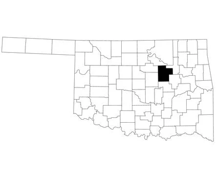 Map of creek County in Oklahoma state on white background. single County ma.. Stock Illustration