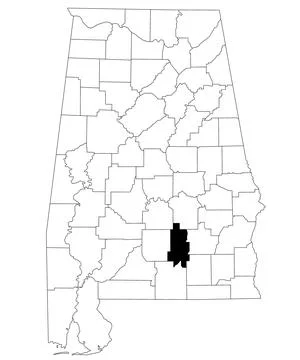 Map of crenshaw County in Alabama state on white backround. single County m.. Stock Illustration