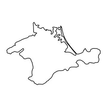 Map of the Crimean peninsula. Vector Illustration. Stock Illustration