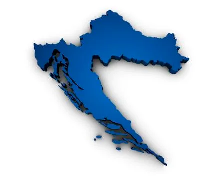 Map of croatia 3d shape Illustrazione stock