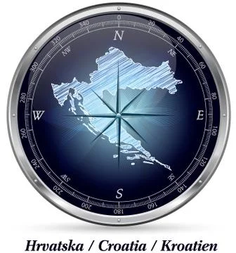 Map of croatia with borders Stock Illustration