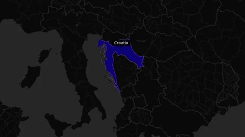 Map OF Croatia Stock Footage 294086255