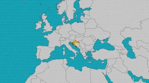 Map of Croatia Stock Footage 295282818