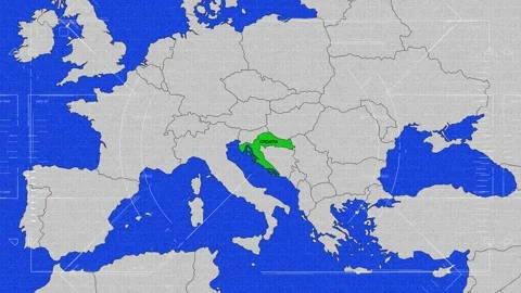 Map Of Croatia Stock Footage 318660531