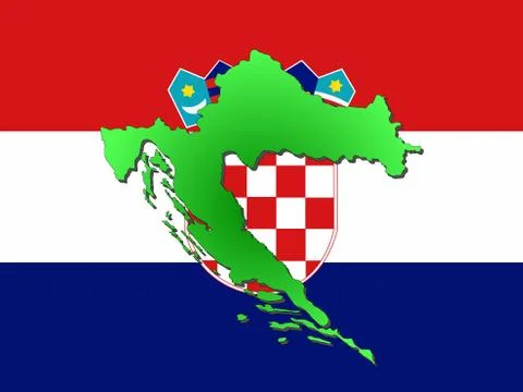 Map of croatia Stock Illustration