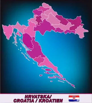 Map of croatia Stock Illustration